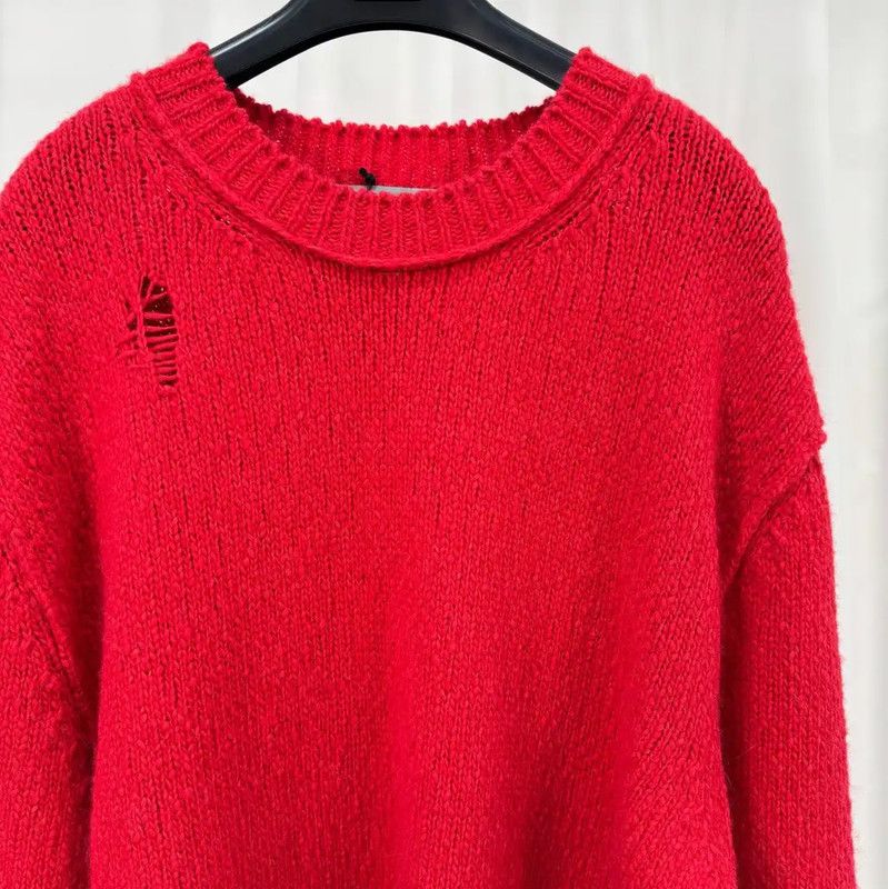 Dior Dior Red Wool Blend Embroidered Sweater 0089 Size US L / EU 52-54 / 3 - 3 Thumbnail