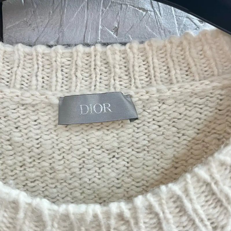 Dior Dior Beige Wool Sweater with Graphic Design 0089 Size US XL / EU 56 / 4 - 3 Thumbnail