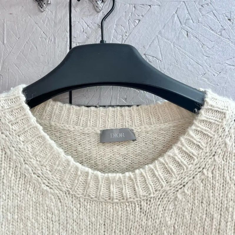 Dior Dior Beige Wool Sweater with Graphic Design 0089 Size US XL / EU 56 / 4 - 2 Thumbnail