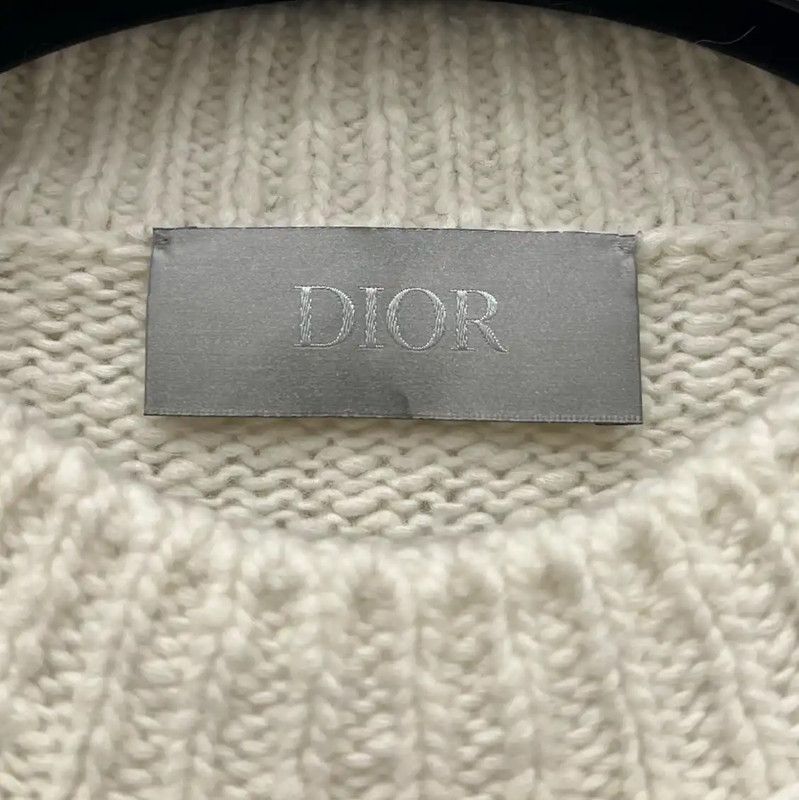 Dior Dior Men's White Wool Pullover Sweater 0089 Size US L / EU 52-54 / 3 - 6 Thumbnail