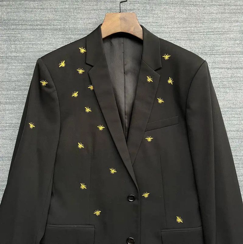 Dior Dior Black Wool Blazer with Embroidery 0089 Size US S / EU 44-46 / 1 - 4 Thumbnail