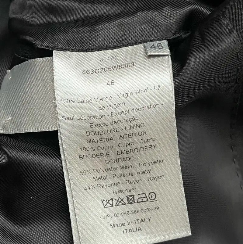 Dior Dior Black Wool Blazer with Embroidery 0089 Size US S / EU 44-46 / 1 - 6 Thumbnail