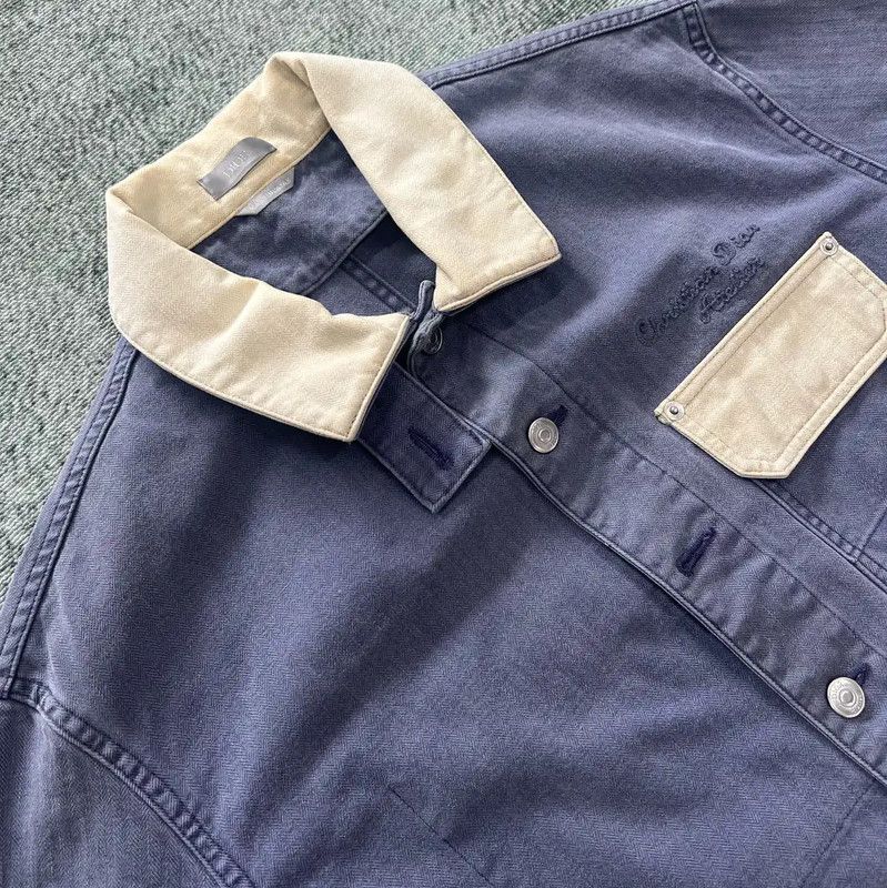 Dior Dior Light Blue Cotton Embroidered Jacket 0089 Size US L / EU 52-54 / 3 - 2 Thumbnail