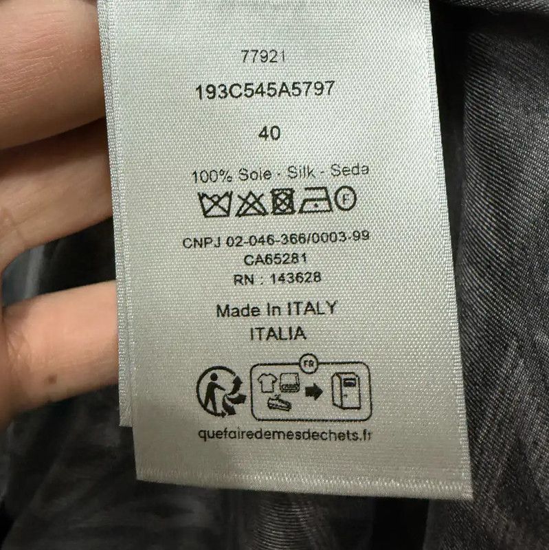 Dior Dior Gray Silk Short Sleeve Shirt 0089 Size US M / EU 48-50 / 2 - 7 Thumbnail