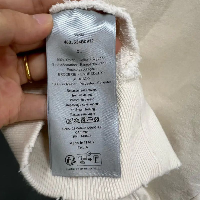 Dior Dior Men's White Short-Sleeve Sweatshirt 0089 Size US XL / EU 56 / 4 - 4 Thumbnail