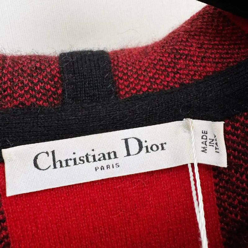 Dior Dior Red Checkered Long Sleeve Hoodie 0089 Size US M / EU 48-50 / 2 - 3 Thumbnail