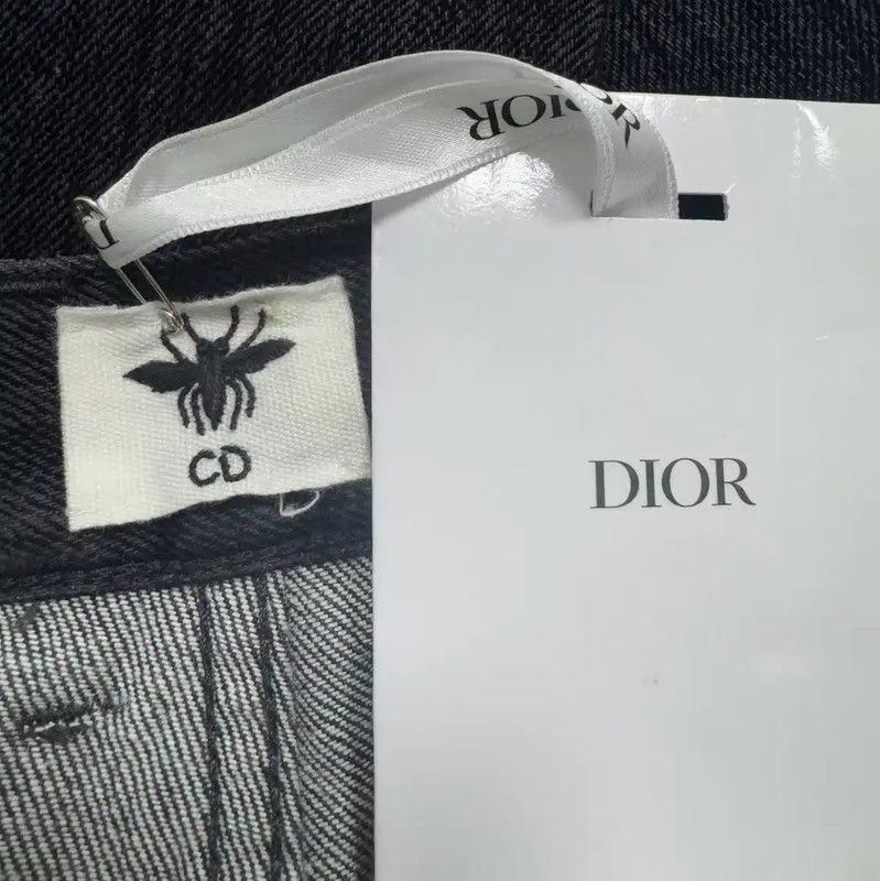 Dior Dior Black Cotton Logo Casual Pants 0089 Size US 27 - 3 Thumbnail