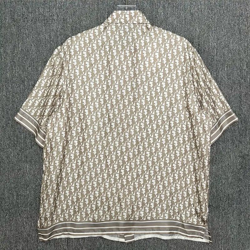 Dior Dior Beige Silk Short Sleeve Shirt 0089 Size US L / EU 52-54 / 3 - 2 Thumbnail