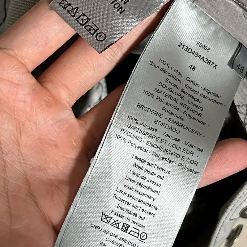 Dior Dior Men's Gray Cotton Jacket 0089 Size US M / EU 48-50 / 2 - 4 Thumbnail