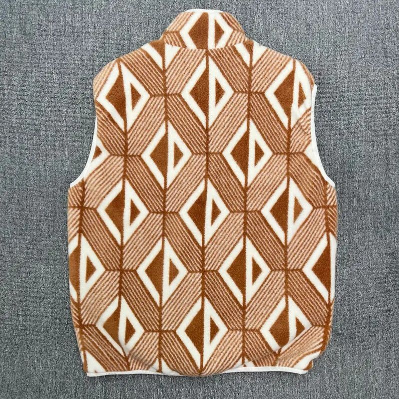 Dior Dior Brown Wool Vest with Geometric Pattern 0089 Size US L / EU 52-54 / 3 - 2 Thumbnail