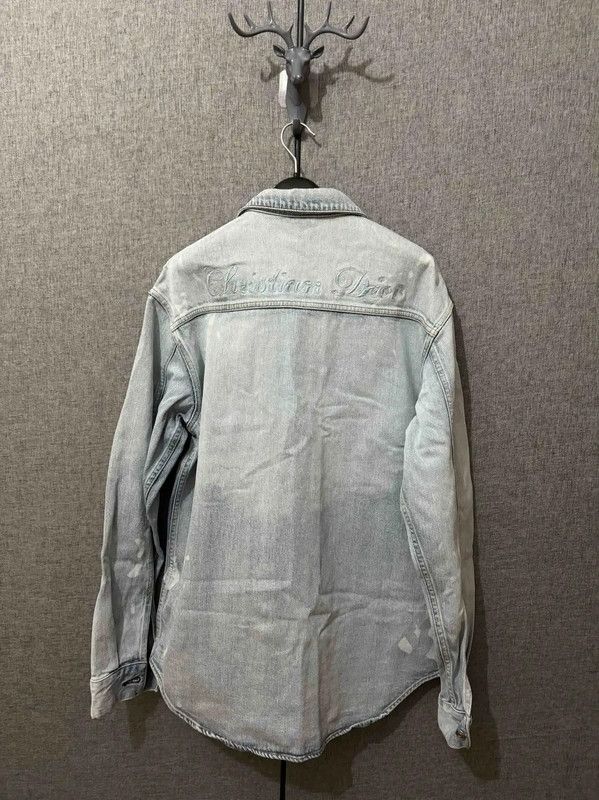 Dior Dior Men's Light Blue Cotton Embroidered Jacket 0089 Size US M / EU 48-50 / 2 - 2 Thumbnail
