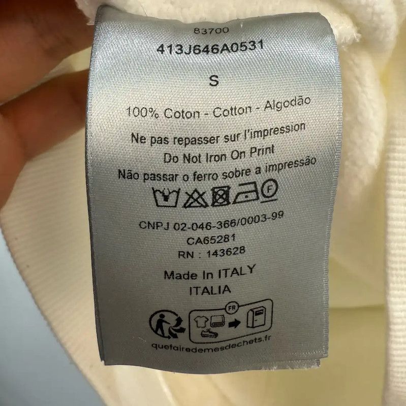 Dior Dior White Cotton Men's Hoodie 0089 Size US S / EU 44-46 / 1 - 5 Thumbnail