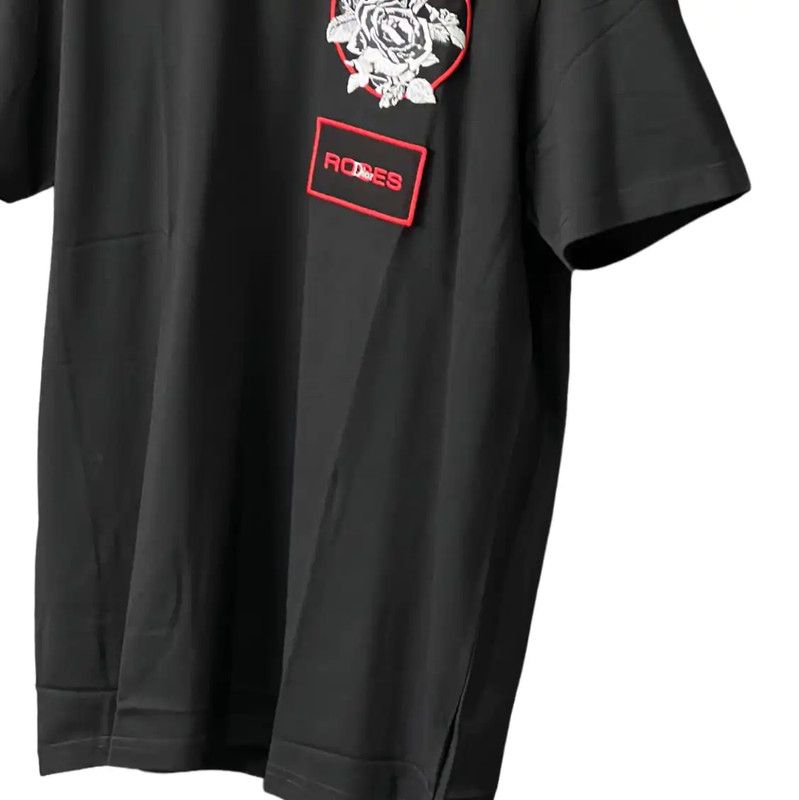 Dior Dior Black Cotton Short Sleeve Tee with Print 0089 Size US M / EU 48-50 / 2 - 6 Thumbnail