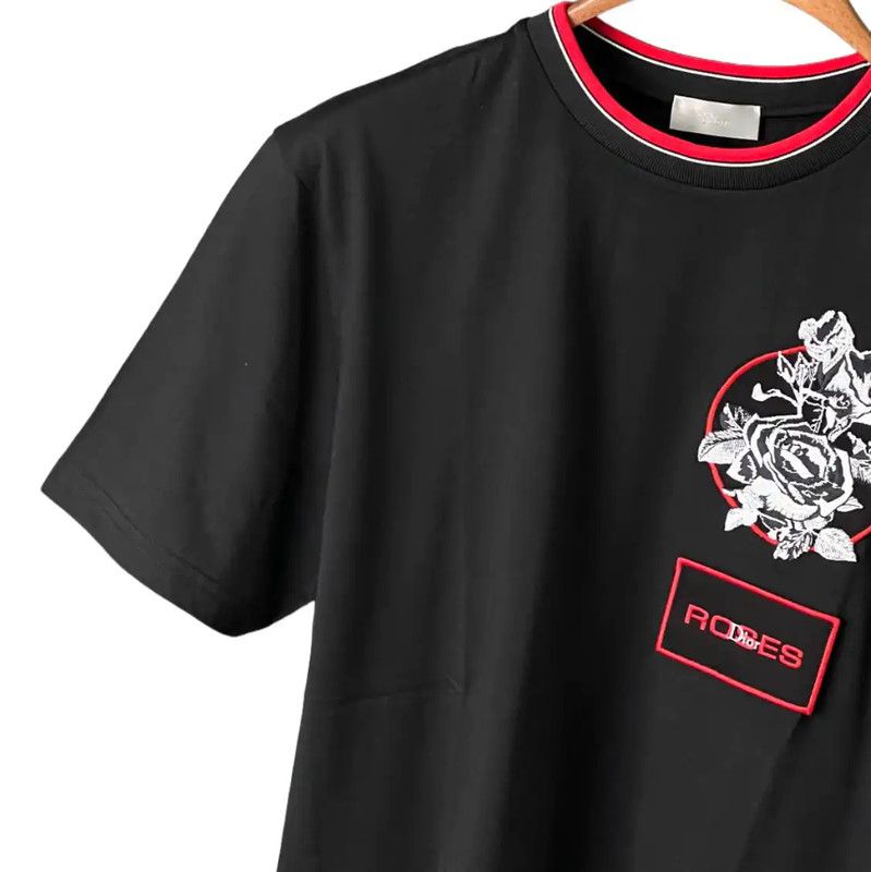 Dior Dior Black Cotton Short Sleeve Tee with Print 0089 Size US M / EU 48-50 / 2 - 4 Thumbnail