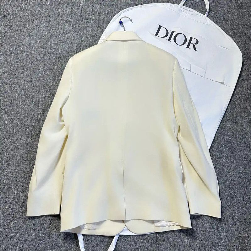 Dior Dior Wool Long Sleeve Coat in Off-White 0089 Size US M / EU 48-50 / 2 - 4 Thumbnail