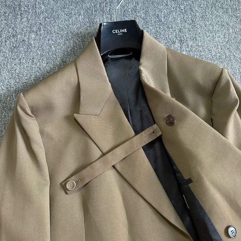 Dior Dior Men's Long Sleeve Wool Coat in Brown 0089 Size US XXL / EU 58 / 5 - 4 Thumbnail