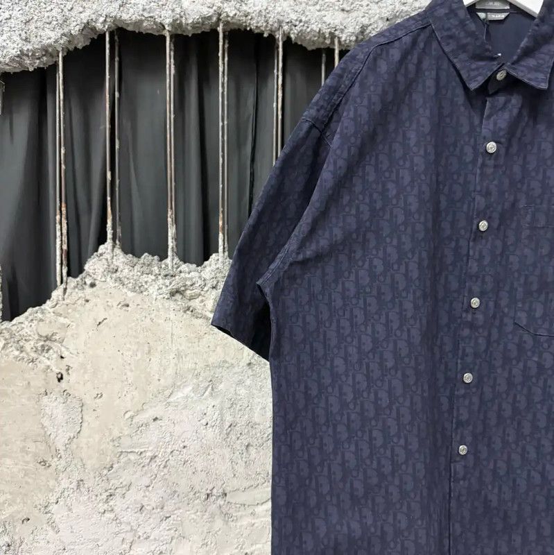 Dior Dior Summer Navy Short Sleeve Shirt 0089 Size US M / EU 48-50 / 2 - 3 Thumbnail