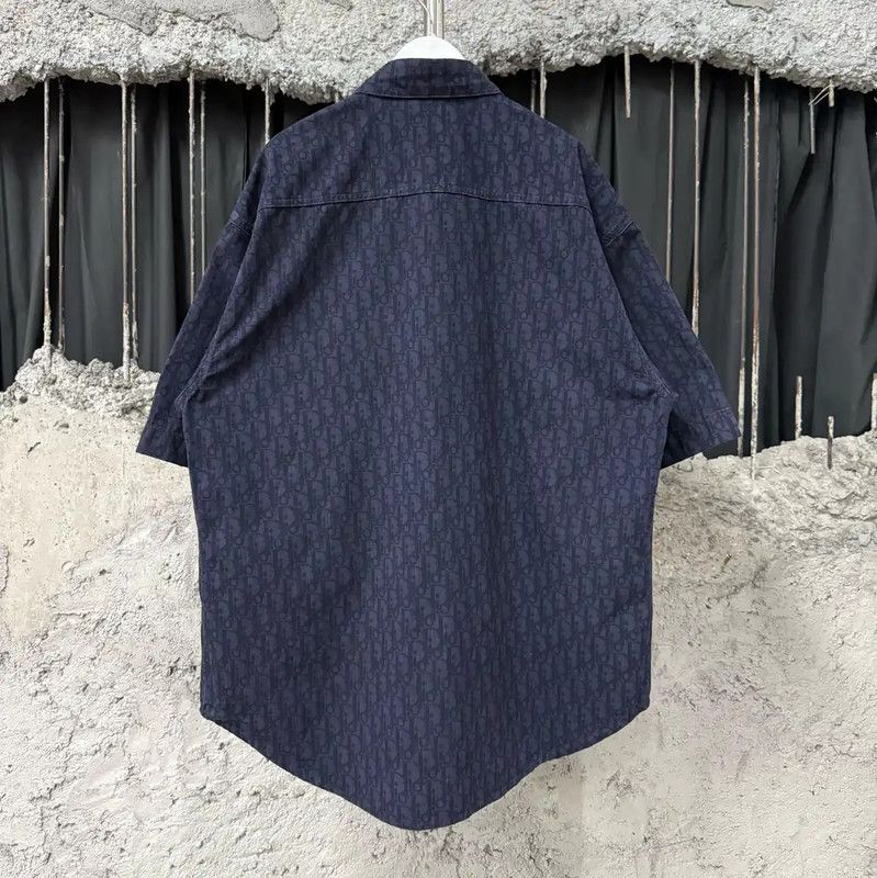 Dior Dior Summer Navy Short Sleeve Shirt 0089 Size US M / EU 48-50 / 2 - 2 Thumbnail