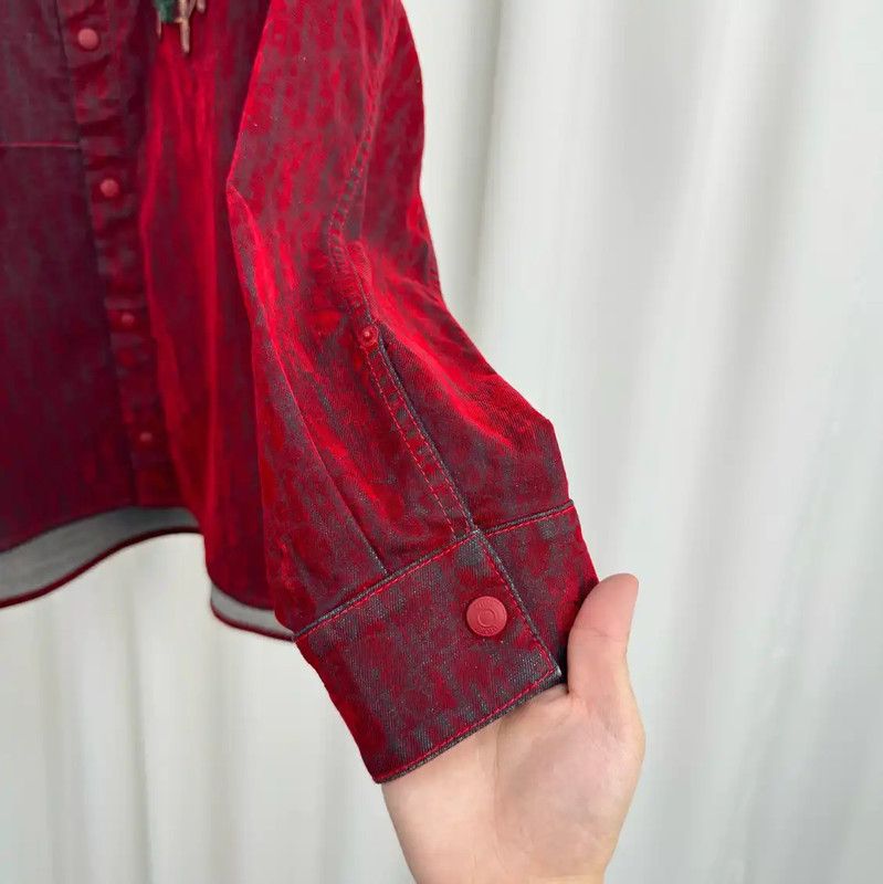 Dior Dior Red Cotton Logo Embroidered Long Sleeve Jacket 0089 Size US M / EU 48-50 / 2 - 4 Thumbnail