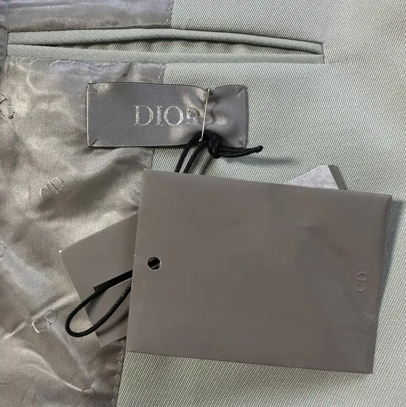 Dior Dior Spring Autumn Lake Blue Wool Long Coat 0089 Size US L / EU 52-54 / 3 - 3 Thumbnail