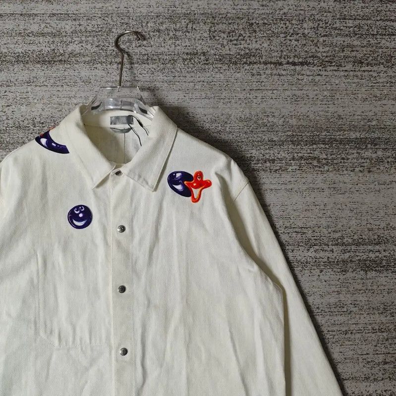 Dior Dior White Cotton Embroidered Long Sleeve Shirt 0089 Size US XL / EU 56 / 4 - 5 Thumbnail