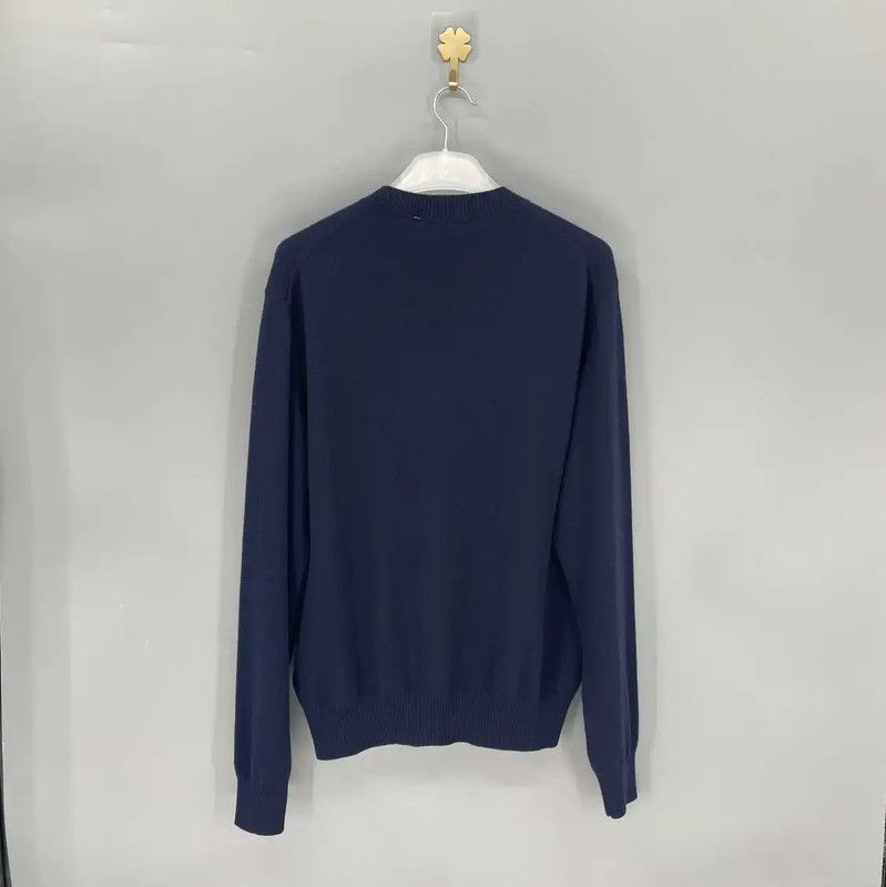 Dior Dior Navy Wool Sweater with Embroidery 0089 Size US L / EU 52-54 / 3 - 2 Thumbnail