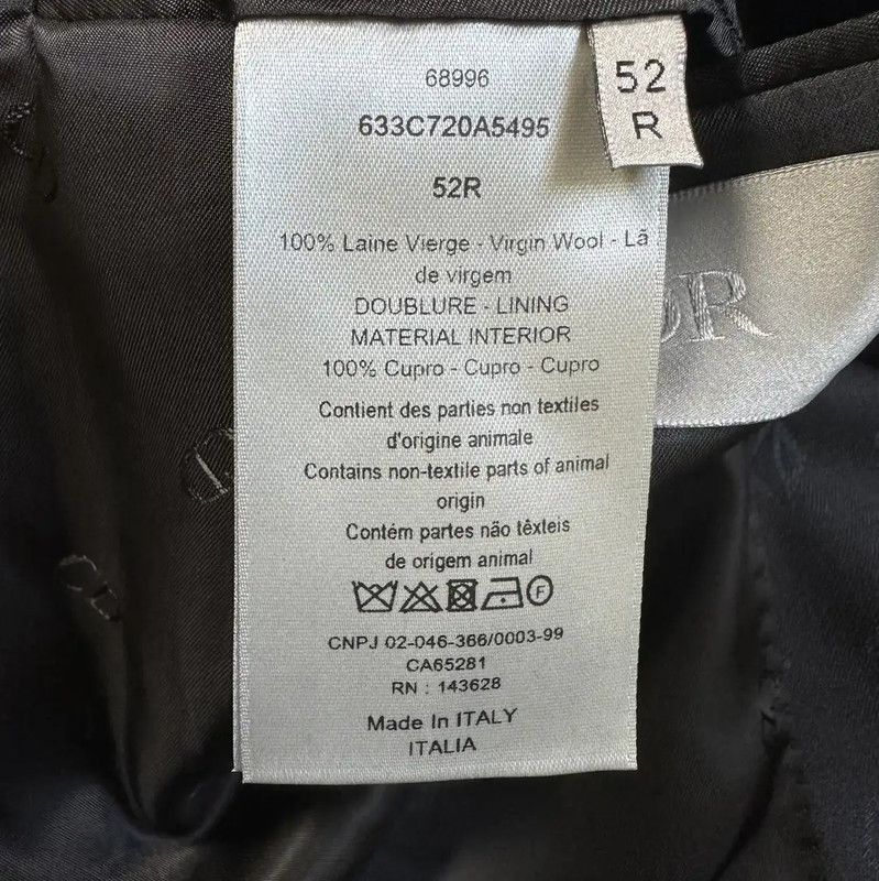Dior Dior Black Wool Logo Long Coat for Men 0089 Size US XL / EU 56 / 4 - 8 Thumbnail
