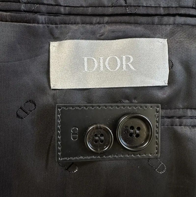 Dior Dior Black Wool Logo Long Coat for Men 0089 Size US XL / EU 56 / 4 - 7 Thumbnail