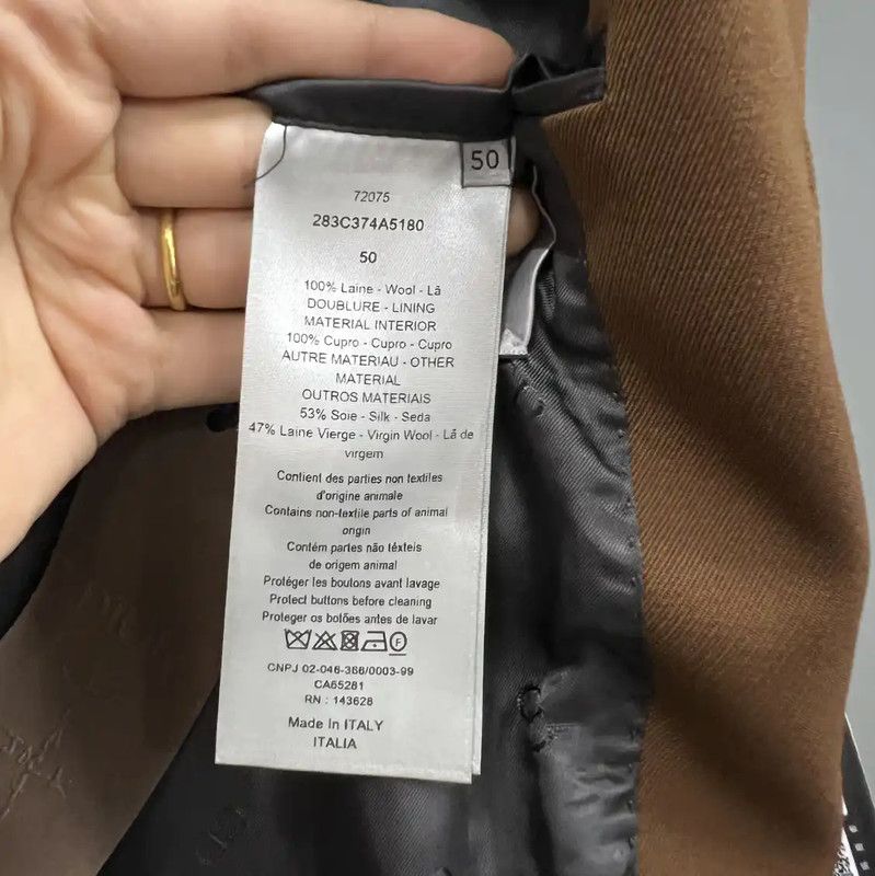 Dior Dior Brown Cotton Mid-Length Men's Coat 0089 Size US M / EU 48-50 / 2 - 5 Thumbnail