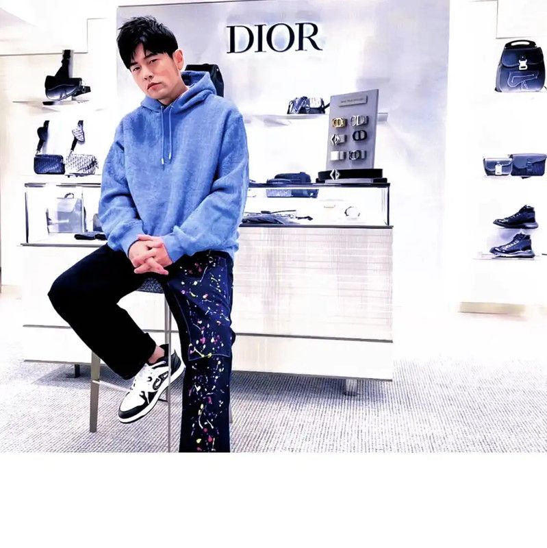 Dior Dior Blue Cotton Long Sleeve Hoodie for Men 0089 Size US M / EU 48-50 / 2 - 9 Thumbnail