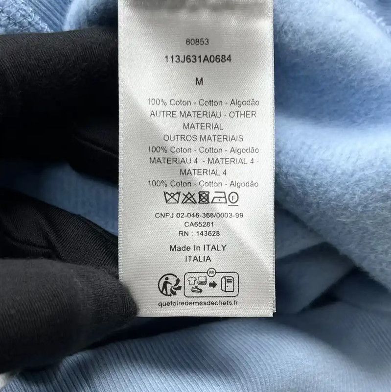 Dior Dior Blue Cotton Long Sleeve Hoodie for Men 0089 Size US M / EU 48-50 / 2 - 6 Thumbnail