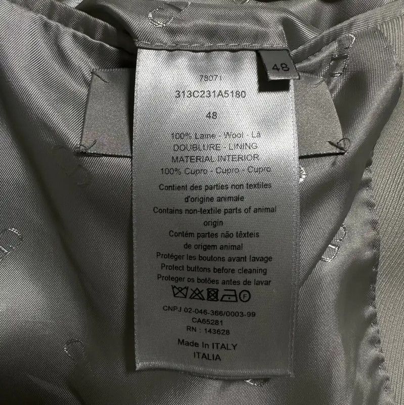 Dior Dior Men's Long Sleeve Silver Wool Jacket 0089 Size US L / EU 52-54 / 3 - 5 Thumbnail