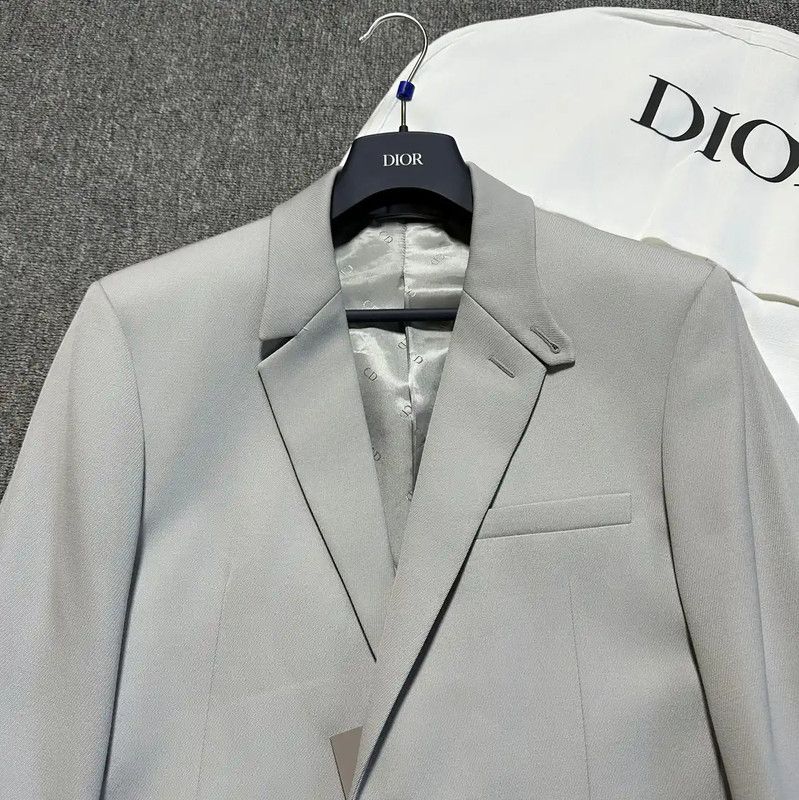 Dior Dior Men's Long Sleeve Silver Wool Jacket 0089 Size US L / EU 52-54 / 3 - 2 Thumbnail