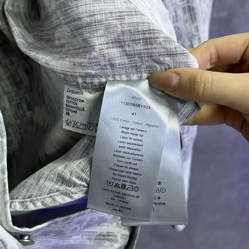Dior Dior Gray Cotton Button-Up Shirt for Men 0089 Size US M / EU 48-50 / 2 - 3 Thumbnail