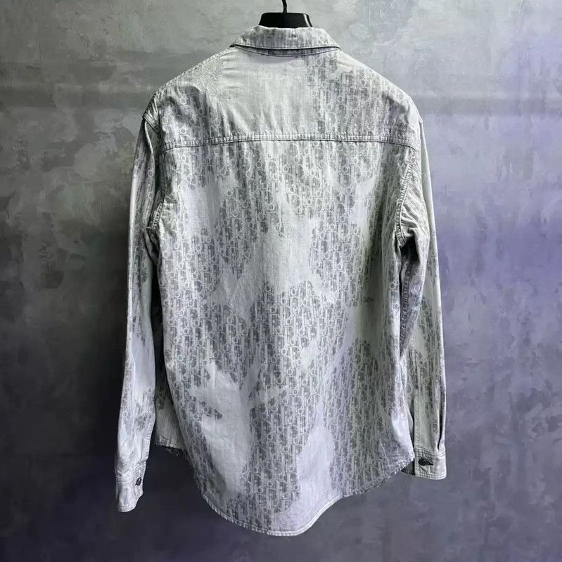 Dior Dior Gray Cotton Button-Up Shirt for Men 0089 Size US M / EU 48-50 / 2 - 5 Thumbnail