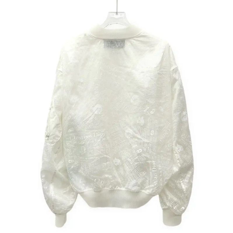 Dior Dior Men's White Silk Bomber Jacket 0089 Size US L / EU 52-54 / 3 - 2 Thumbnail