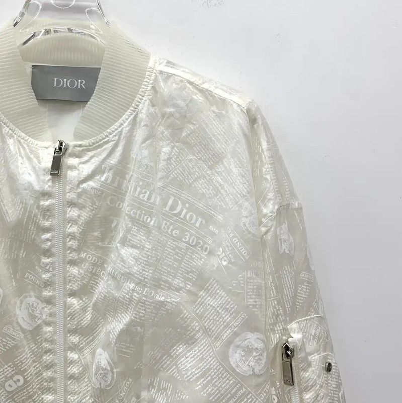 Dior Dior Men's White Silk Bomber Jacket 0089 Size US L / EU 52-54 / 3 - 3 Thumbnail