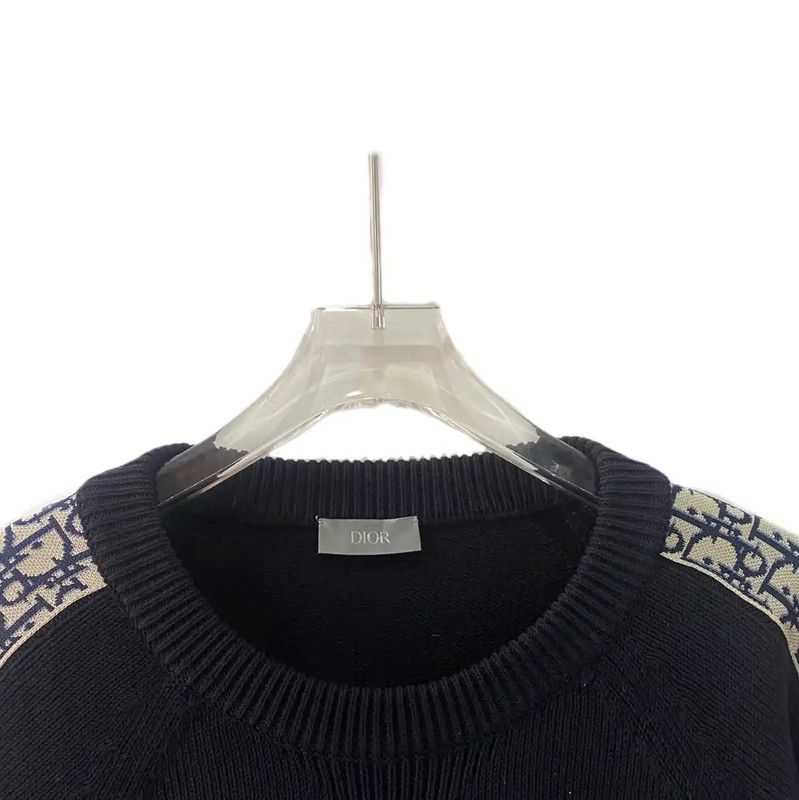 Dior Dior Navy Cotton Pullover Sweater for Men 0089 Size US L / EU 52-54 / 3 - 3 Thumbnail