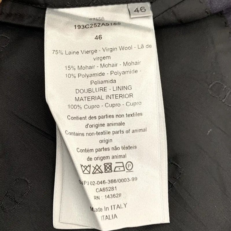 Dior Dior Men's Wool Navy Jacket with Unique Print 0089 Size US S / EU 44-46 / 1 - 6 Thumbnail