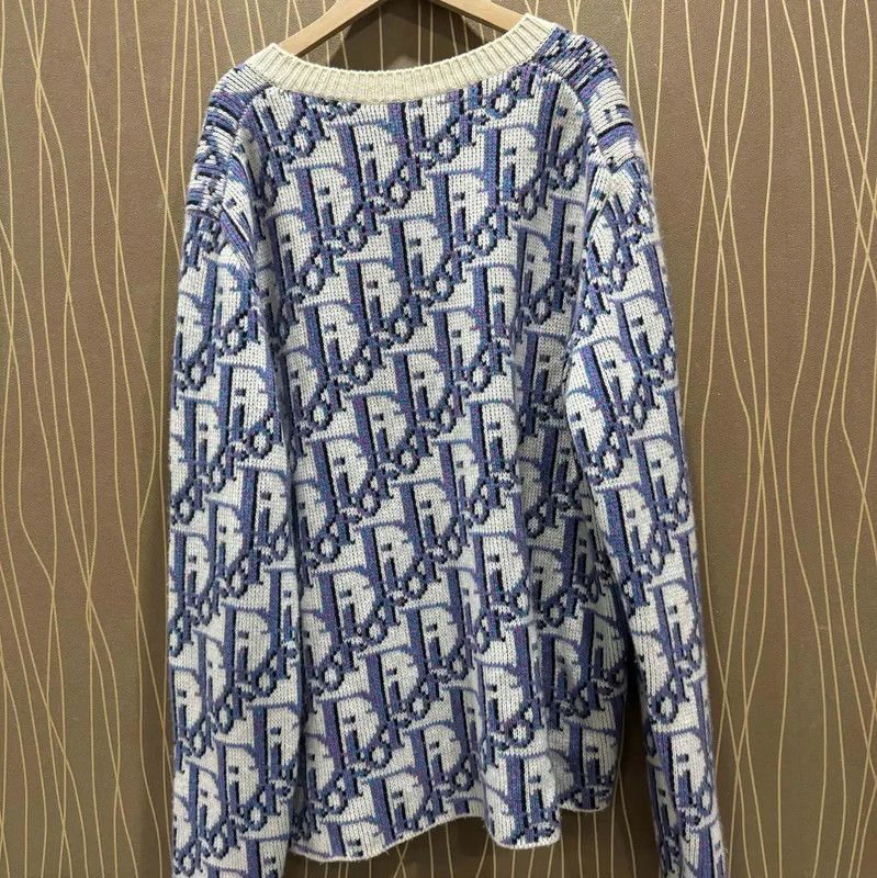 Dior Dior Blue Cashmere Pullover Sweater for Men 0089 Size US XL / EU 56 / 4 - 2 Thumbnail