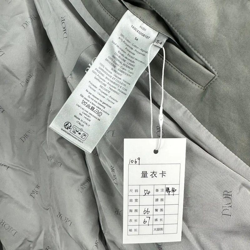 Dior Dior Gray Cotton Men's Outerwear Jacket 0089 Size US XL / EU 56 / 4 - 5 Thumbnail