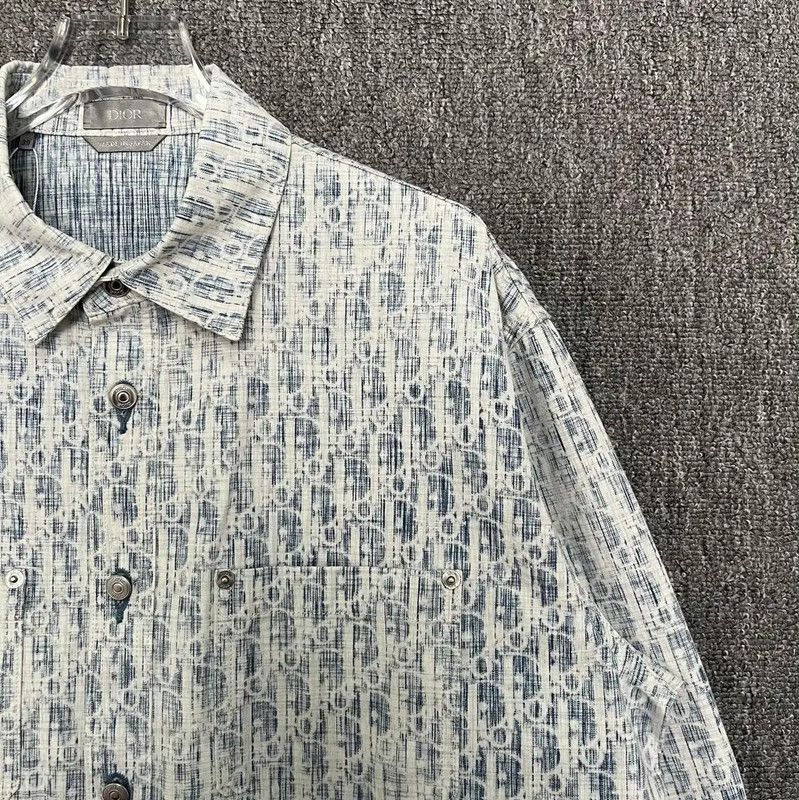 Dior Dior Blue Cotton Long Sleeve Shirt 0089 Size US M / EU 48-50 / 2 - 4 Thumbnail