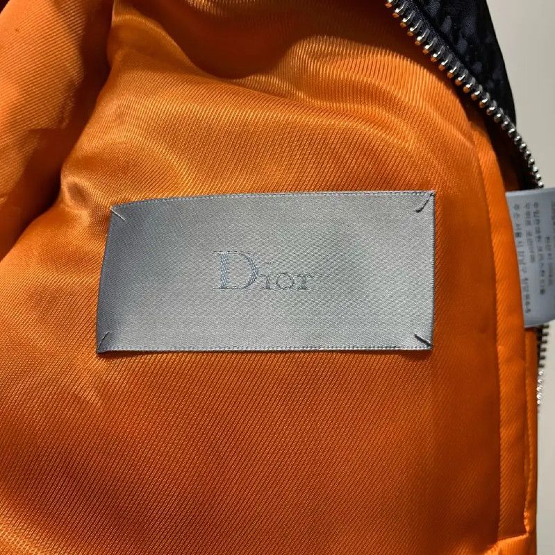 Dior Dior Navy Silk Bomber Jacket with Floral Embroidery 0089 Size US M / EU 48-50 / 2 - 2 Thumbnail