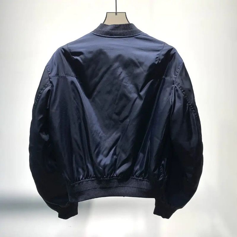 Dior Dior Navy Silk Bomber Jacket with Floral Embroidery 0089 Size US M / EU 48-50 / 2 - 5 Thumbnail