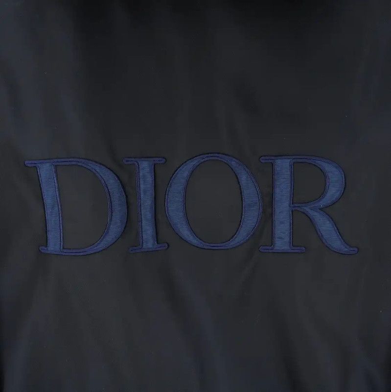 Dior Dior Black Nylon Logo Embroidered Long Coat 0089 Size US L / EU 52-54 / 3 - 3 Thumbnail