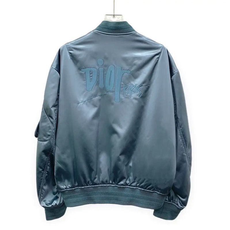 Dior Dior Men's Blue Nylon Bomber Jacket 0089 Size US M / EU 48-50 / 2 - 2 Thumbnail