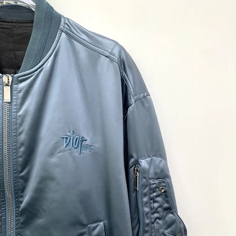 Dior Dior Men's Blue Nylon Bomber Jacket 0089 Size US M / EU 48-50 / 2 - 3 Thumbnail