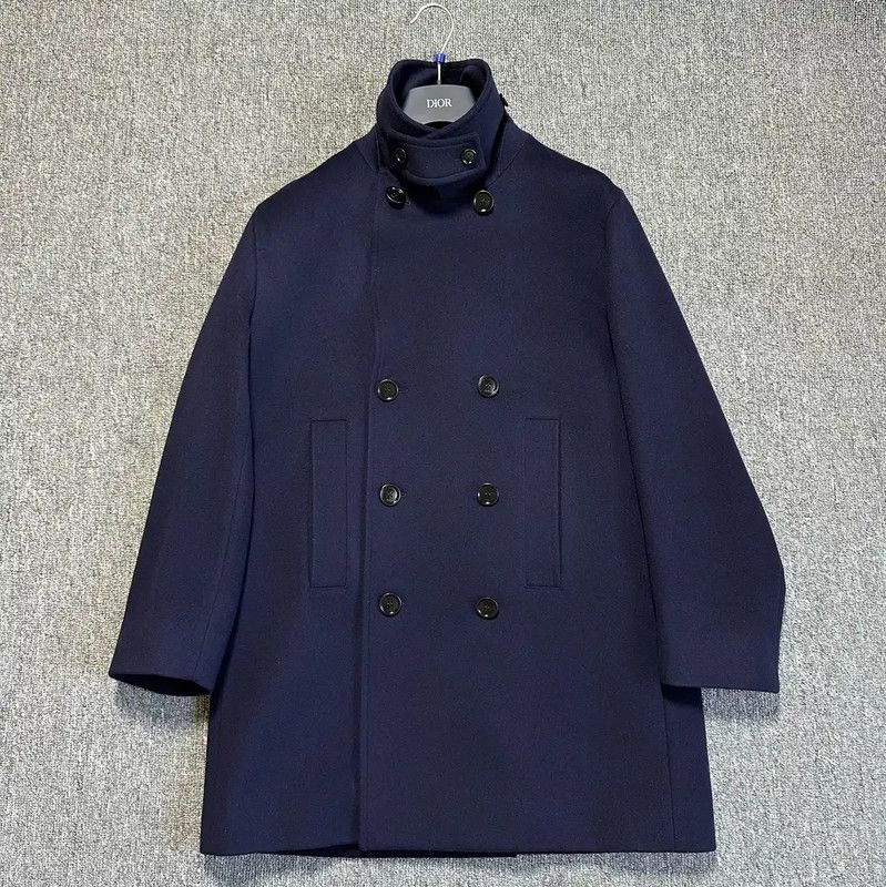 Dior Dior Men's Wool Blend Navy Peacoat 0089 Size US XL / EU 56 / 4 - 2 Thumbnail