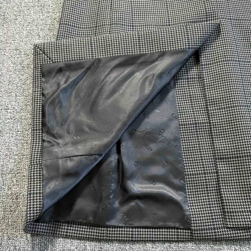 Dior Dior Coffee Wool Houndstooth Long Coat 0089 Size US XL / EU 56 / 4 - 4 Thumbnail