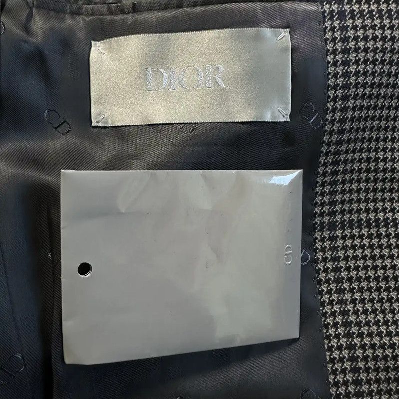 Dior Dior Coffee Wool Houndstooth Long Coat 0089 Size US XL / EU 56 / 4 - 6 Thumbnail